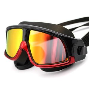 Nieuwe volwassen zwembril HD Anti Fog Goggles Mode Groot Frame Siliconen Flat Mirror Swimming Goggles