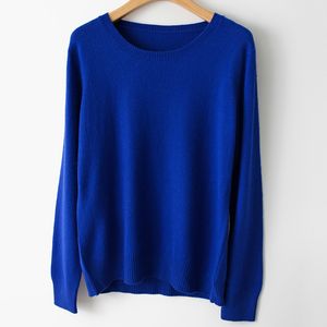 Spring Winter O-neck Cashmere Wool Sweater JECH Autumn Women Solid Big Long Sleeve Pullovers Jumper Knitted Sweaters Plus Size V191129