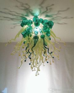 Liten storlek handblåst konst ljuskrona ljus färgade murano glas konstnärliga lampor för bröllopsdekoration