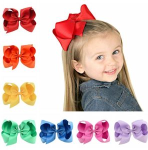 6 Inch Baby Hair Clips Girl Barrettes 40 Colors Bowknot Grosgrain Party Hairpins Hair Accessories Decoration Hair Clips