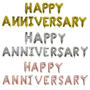 16 인치 HAPPY ANNIVERSARY 편지 호일 풍선 알루미늄 풍선 주년 기념일 파티는 빠른 배송을 공급