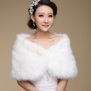 Wraps Wedding Outterwear Accessories Wraps Jackor uppmanade formell Winter Cape Bride Fur Shawl Wrap