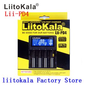 LIITOKALA LII-PD4 LCD-batteriladdare för 18650 26650 21700 AA / AAA 3.8V / 3.7V / 3.2V / 1.2V / 1,5V Lithium NiMH Batteri Li-Ion Li-Fe