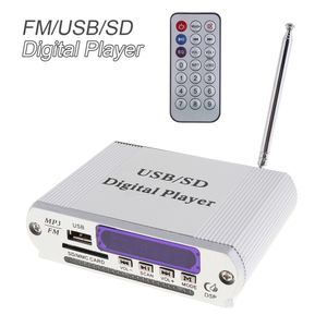 Freeshipping mini färg LED-nivå Display Power Car Amplifier Digital Audio Musikspelare med fjärrkontroll Support FM / SD / USB / DVD