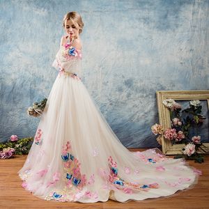 2018 New Lace Butterfly Appliques Bow Ball Gown Quinceanera Dresses Scoop Tulle Sweet 16 Dresses Debutante 15 Year Party Dress BQ114