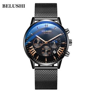 Męskie Zegarek Męskie Top Marka Luksusowy Zegarek Kwarcowy Mężczyźni Casual Slim Sukienka Wodoodporna Sport Wristwatch Belushi Mężczyźni Moda Montre Homme MX190713