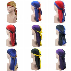 Cappello da turbante Bandana in velluto maschile per le parrucche da donna doo double colori durag bicchetto per copricapo cappello pirata dub-rag cosplay cappello