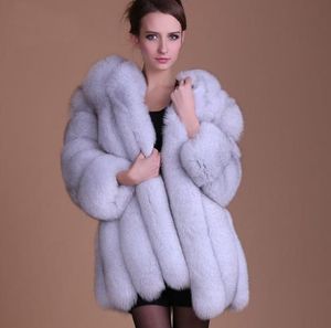 毛皮の毛皮のコートの女性ふわふわ温かい長袖