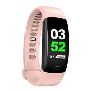 F64HR血中酸素モニタースマートブレスレット血圧スマートウォッチ心拍数モニターフィットネストラッカースマートな腕時計iPhoneのためのスマートな腕時計