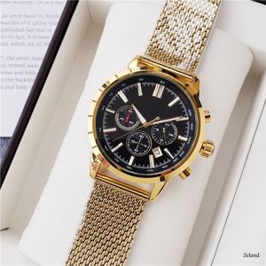 Mens relógios de luxo relógio de designer para homens chefe de aço inoxidável banda de malha de malha secreta cronógrafo cronógrafo relógio de quartzo impermeável Montre de Luxe