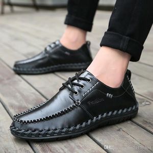 hochwertiges echtes Leder Designermarke männlicher Freizeitschuh aus Rindsleder Mokassin-Schnürschuh oder Slip-On-Anzugschuh für Herren Kleid Sh