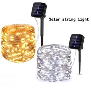 Solar Luzes Cordas Fada LED Lighting fio de cobre 8 Modos Faixa de Outdoor Lamp deorative para Pátio, Portão, Quintal, Festa, Natal Waterproof