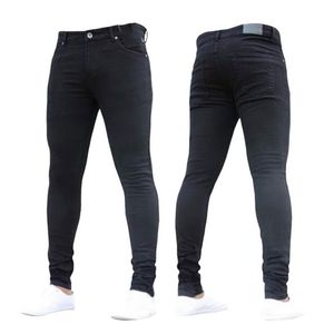 2019 Nowa Moda Męska Casual Stretch Skinny Jeans Spodnie Tight Spodnie Solid Color Jeans Mężczyźni Marka Mens Designer