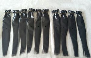Clip In Human Hair Extensions Brazilian remy Hair 70-160g options set with natural black color, Free DHL