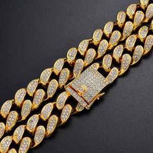 20mm Mężczyźni Kobiety Miami Kubańskie Łańcuchy Cuban Cyrkonia Choker Naszyjnik Bransoletka Hip Hop Bling Bling Iced Out Jewelry Set Hipster Curb Link Łańcuch