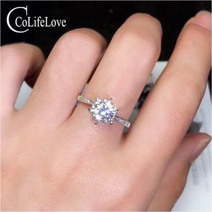 CoLife Jewelry 1,2 ct 2 ct D Farbe VVS1 Grade Moissanit Ring für Hochzeit 925 Silber Moissanit Ring für Verlobung Geburtstagsgeschenk