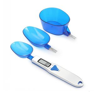 Partihandel 500g/0,1 g Portable LED Elektronisk skala Vägskalor Mätning av sked mat diet Postal Blue Kitchen Digital Measuring Tool Creative Gifts Bästa kvalitet