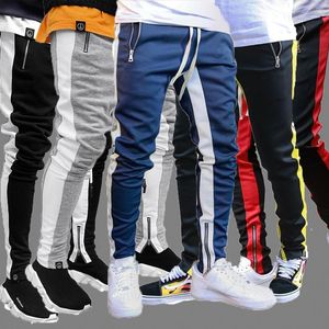 Mens Track Calças Nova Moda Hip Hop Fitness Streetwear Calças Homens Listrado Jogger Skinny Basculadores Sweatpants