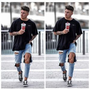 Fashion- Jeans Male Distressed Denim Skinny Washed Big Hole Ripped Jeans Zipper Jeans Pants OOA7008