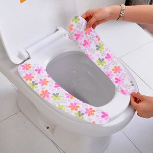 Toilet Seat Cover Soft WC Paste Pad Washable Bathroom Warmer Lid Closestool Sticky mat