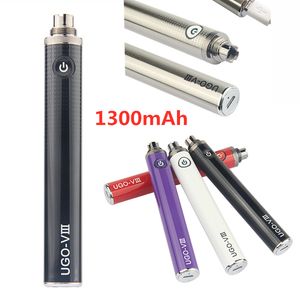 MOQ 5pcs Authentic Ego T Passtrough E CIG 1300MAH Vaper Puns Аккумулятор Micro USB проход через испаритель UGO V3 с помощью кабельных зарядных устройств Ecigs