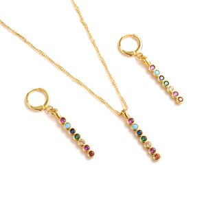 Halskette Ohrringe Set Strip Fine Gold GF CZ Katholische Religiöse Hochzeit Brautschmuck Set Weihnachtsgeburtstagsgeschenk für Frauen