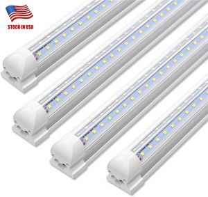 2700K Warm White V Shaped Integrated LED Tubes 8ft 8 Feet 72 Inch Bubs LED T8 LED Tube Light Double Sides Lamp