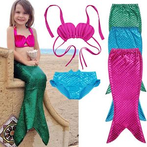 New Ins Girls Mermaid Tail Swimsuits Hurtownie Kids Mermaid Bikini Gorąca Sprzedaż Dziewczyny Stroje kąpielowe Kids Beach Swimwear Syrenki Kostium kąpielowe 802