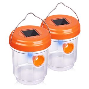 PestControl 4.4in Wasp Hornets Trap Catcher Soolar بالطاقة الطيران في الهواء الطلق قاتل البعوض مع UV LED LID BEE Control