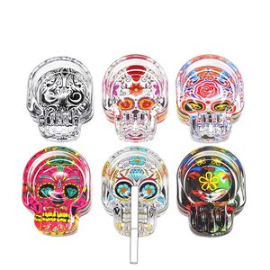 Handmade Skull Glass Ashtray Three Cigarette Ash Holder 62MM Cigarette Ashtray Smoking Day of The Dead Glass Cigar Ashtray