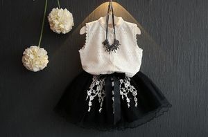 Księżniczka Spódnica Prom Dress Kobieta Baby Clothing Summer Cloth Lace Top + Spódnica Garnitur Dziewczyny Dzieci Ubrania Tutu 2-7y