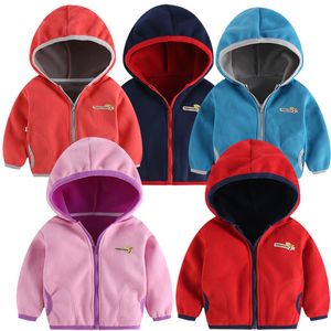 Designer Kids Jacket Hooded Coat Winter Fleece Outwear Hoodie Long Sleeve Zipper Coats Warm Designer Casual Jackets Tops Clothing 80-150cm