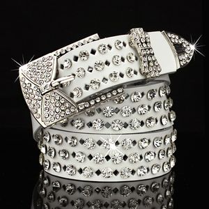 Diamante de cristal de zircão feminino mulher cinto de couro designer de moda super luxo brilhante 110 centímetros 3,6 pés