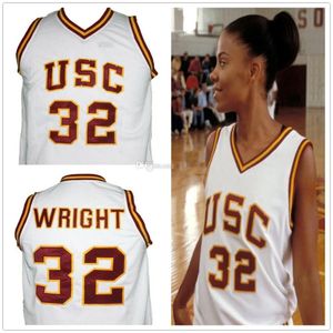 Sanaa Lathan Monica Wright #32 Aşk USC Retro Basketbol Forması Erkekler ED Özel Herhangi Bir Numara Adı Forma