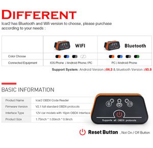 Bluetooth Wifi OBD2 Diagnosescanner-Tool ELM327 V2 1 OBD 2 Mini-Adapter Android IOS PC Codeleser Scan267c