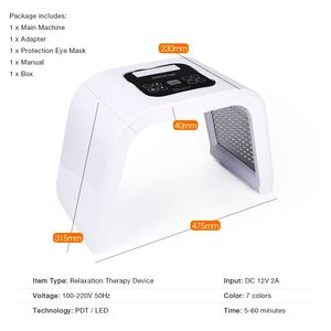 7 Colors LED Photon Mask Light Therapy PDT Lamp Beauty Machine Treatment Skin Tighten Facial Acne Remover Anti-wrinkle