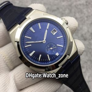 Cheap Nova 42 milímetros Overseas 4500V / 110A 4500V Mens Automatic Assista Azul Dial 316L Aço Caixa azul couro de alta qualidade Relógios de luxo Watch_zone