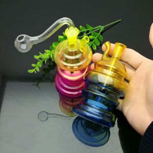 Super-silence of multi-color special-shaped glass cigarette kettles water hookah Handle Pipes smoking pipes High quality