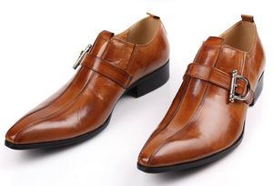 Hot Sale-Men Klänning Skor Äkta Läder Smart Casual Men Läder Skor Lyx Italienska Skor För Män Oxford Plattformar