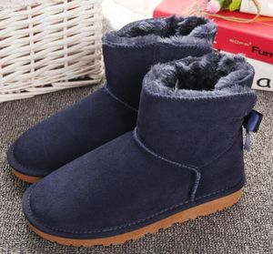 Frauen Bailey 1 Bögen Schnee Stiefel Australien Stil Wasserdichte Kuh Wildleder Leder Winter Dame Outdoor Marke Ivg GrößeEUR35-42