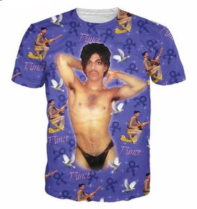 Lüks Erkek Tasarımcı T Shirt Erkek Kadın Hip Hop T Gömlek 3D Baskı Ünlü Amerikalı Şarkıcı Prince Roger Nelson Tasarımcı Gömlek XK050