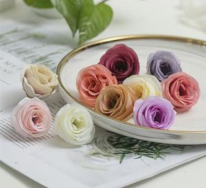 Simulerad Camellia Bröllopsarrangemang Rose Bride Hand Blomma Bröstblomma Göra Blomma Rose WL149