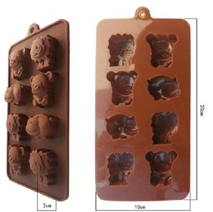 最新のベーキングツールDIYシリコーンチョコレート手作りSOAPアイストレイ金型8ラティスクマのカブライオンカバ動物