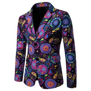 2019 Designer masculino vestuário designer de luxo masculino jaqueta estampada elegante marca Floral machos fatos Blazers 7.24