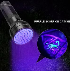 UV LED-ficklampa 51 lysdioder 395nm Ultra Violet Torch Light Lamp Blacklight Detector för hund urin Pet Stains and Bed Bug