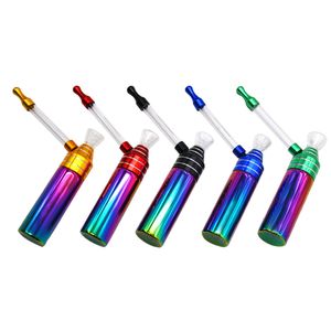 Nowa Rainbow Fookah Shisha Palenie Szkło Water Rury 127mm Aluminium Metal Tobacco Rig Oil Wax Water Rura do palenia Rury wodne Bongs