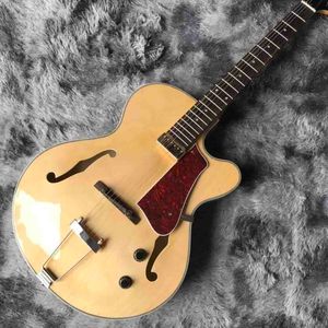 新しいモデルカスタムグランド5番Avenue Jazz Electric Guitarのナチュラル輸入ピックアップとチューナー