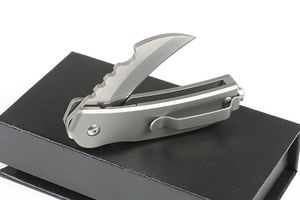 Высочайшее качество Мини-маленький Karambit Claw складной нож D2 Coney Wash Blade TC4 титановой сплав с ремонтными инструментами