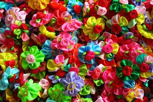 80pcs New Pet Hair Bows Flower Style Rubber bands dog bows Cute Petal pet hair dog accessories grooming Topknot