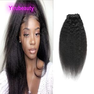 Cabelo humano da Malásia Clipe reto em extensões de cabelo 120g/lote clipe de cabelo enlameado em atacado Yirubeauty 120g